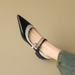 CHIKO Noa Pointy Toe Block Heels Mary Jane Shoes