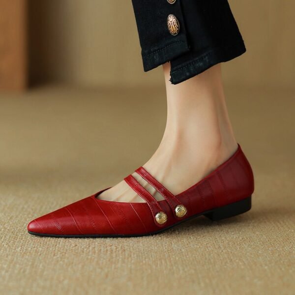 CHIKO Angelina Pointy Toe Block Heels Mary Jane Flats - Image 2