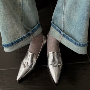 CHIKO Amiyah Pointy Toe Block Heels Loafers Shoes