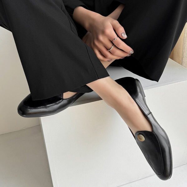 CHIKO Nylah Round Toe Block Heels Loafer Flats - Image 2