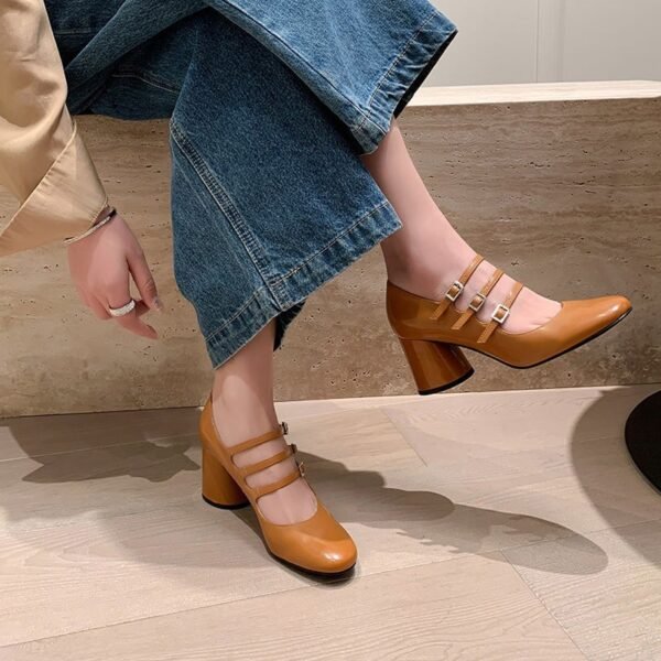 CHIKO Scarlet Round Toe Block Heels Mary Jane Shoes