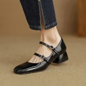 CHIKO Elle Square Toe Block Heels Mary Jane Shoes