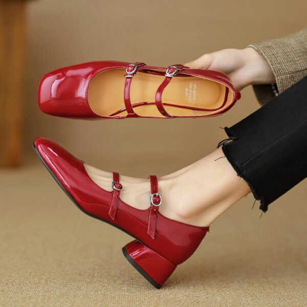 CHIKO Elle Square Toe Block Heels Mary Jane Shoes - Image 2