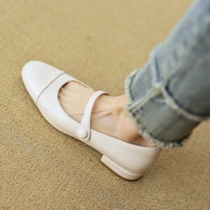 CHIKO Alaya Round Toe Block Heels Mary Jane Flats