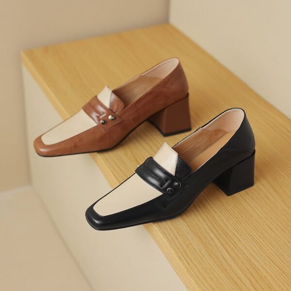 CHIKO Saige Square Toe Block Heels Loafers Shoes