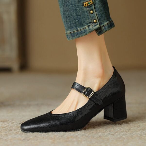 CHIKO Raya Round Toe Block Heels Mary Jane Shoes - Image 2