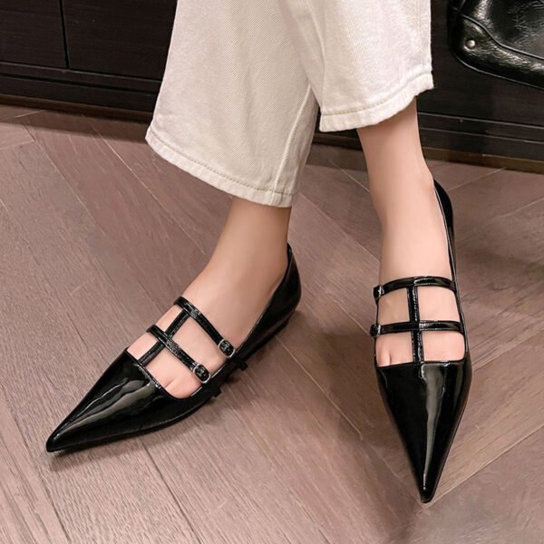 CHIKO Matilda Pointy Toe Block Heels T-Strap Shoes - Image 2