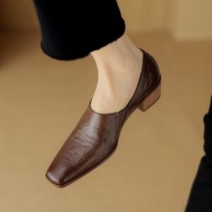 CHIKO Juliet Square Toe Block Heels Pumps Shoes