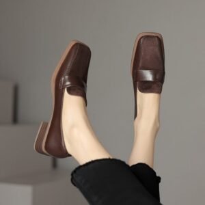CHIKO Payton Square Toe Block Heels Loafers Shoes