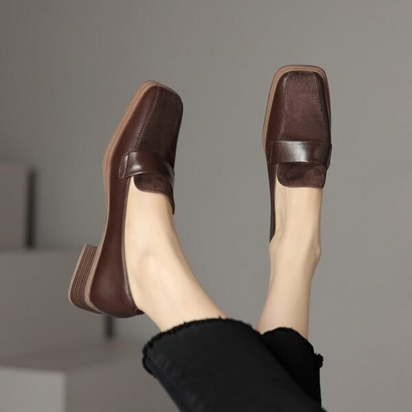 CHIKO Payton Square Toe Block Heels Loafers Shoes