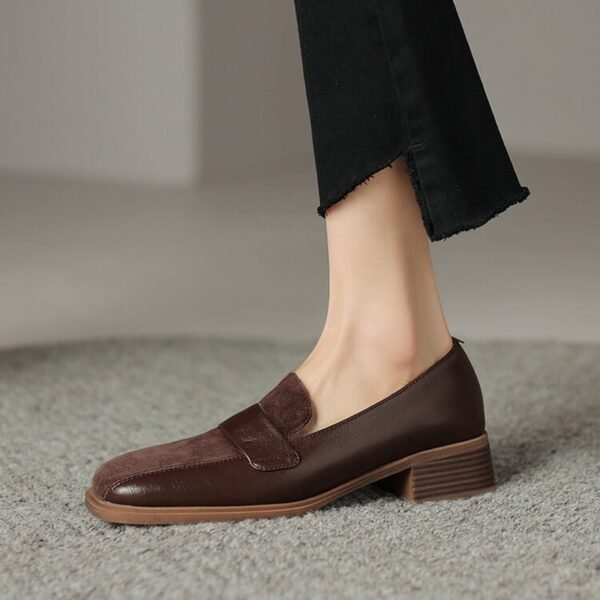 CHIKO Payton Square Toe Block Heels Loafers Shoes - Image 2