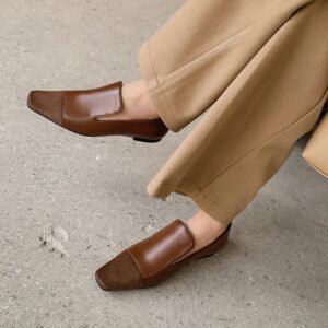CHIKO Charlee Square Toe Block Heels Loafer Flats
