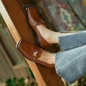CHIKO Maisie Square Toe Block Heels Loafers Shoes