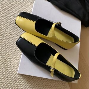 CHIKO Renata Square Toe Block Heels Mary Jane Flats