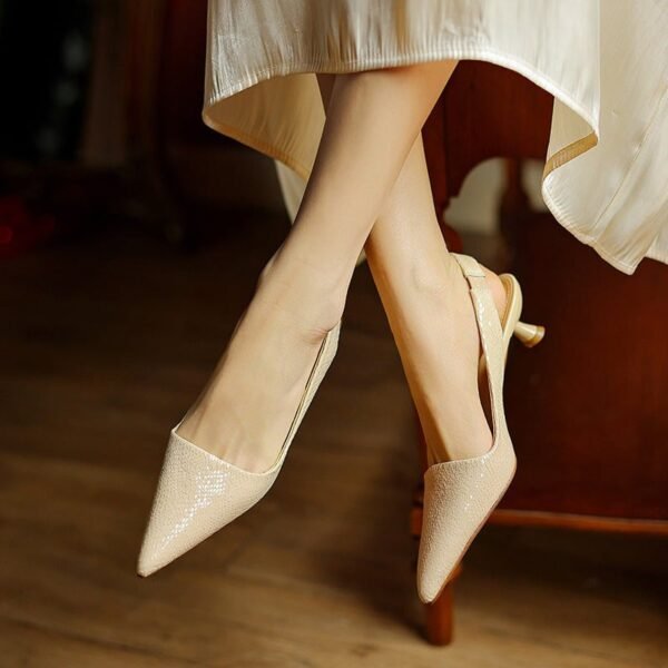 CHIKO Heaven Pointy Toe Kitten Heels Slingback Shoes