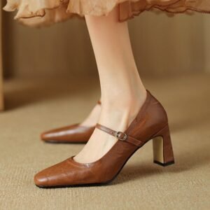 CHIKO Malaysia Square Toe Block Heels Mary Jane Shoes