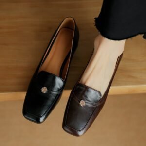 CHIKO Isabela Square Toe Block Heels Loafers Shoes