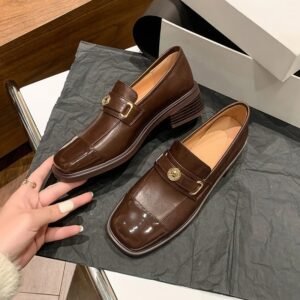 CHIKO Ainsley Square Toe Block Heels Loafers Shoes