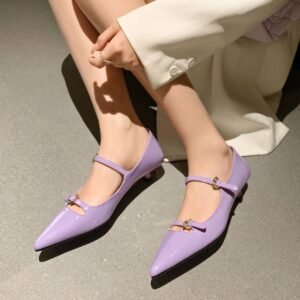 CHIKO Makenzie Pointy Toe Kitten Heels Mary Jane Shoes