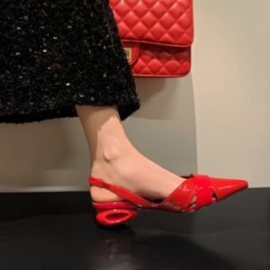 CHIKO Jessica Pointy Toe Block Heels Slingback Shoes