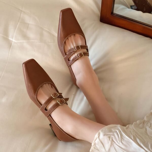 CHIKO Marie Square Toe Block Heels Mary Jane Shoes