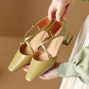 CHIKO Alexa Square Toe Block Heels Pumps Shoes