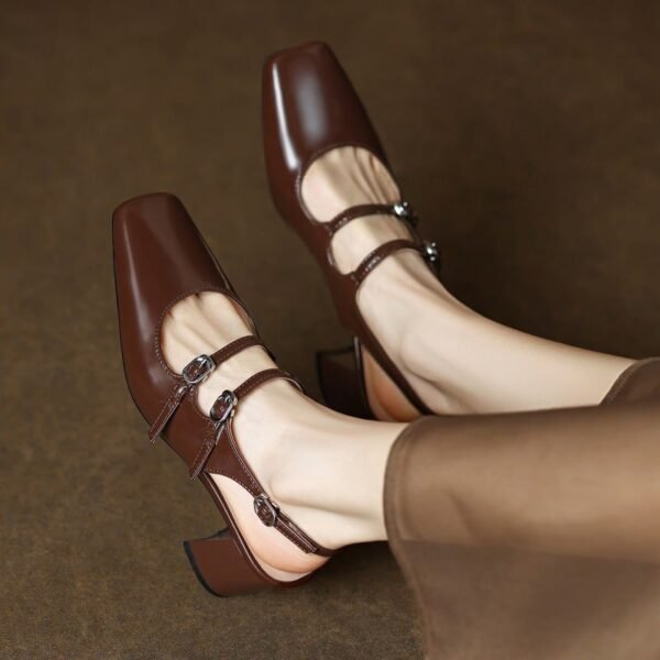 CHIKO Katie Square Toe Block Heels Slingback Shoes