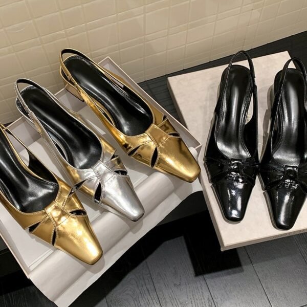 CHIKO Kennedi Square Toe Block Heels Slingback Shoes - Image 2