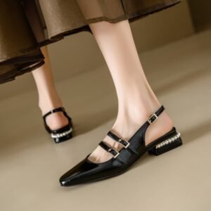 CHIKO Dylan Square Toe Block Heels Slingback Shoes
