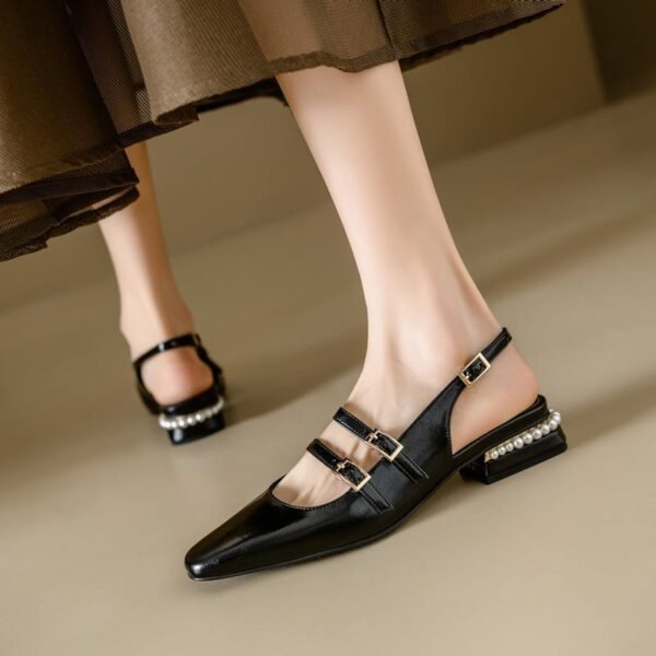 CHIKO Dylan Square Toe Block Heels Slingback Shoes