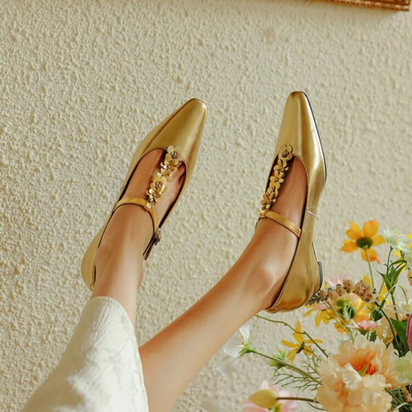 CHIKO Fernanda Square Toe Block Heels T-Strap Shoes - Image 2