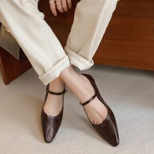 CHIKO Lexi Pointy Toe Block Heels Mary Jane Flats