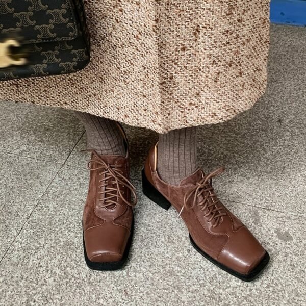 CHIKO Emely Square Toe Block Heels Oxfords Shoes - Image 2