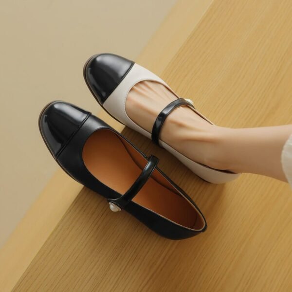 CHIKO Lorelei Round Toe Block Heels Mary Jane Flats