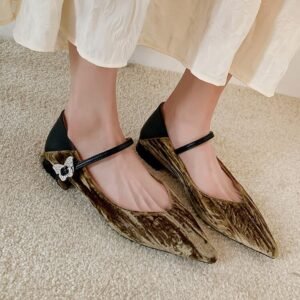 CHIKO Liana Pointy Toe Block Heels Mary Jane Shoes