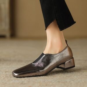 CHIKO Sylvia Square Toe Block Heels Pumps Shoes
