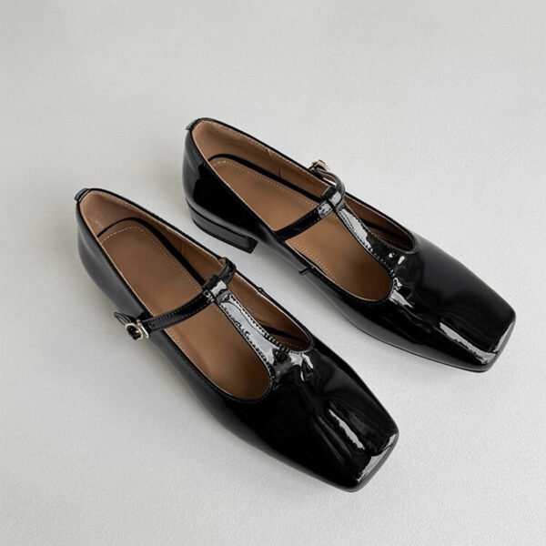 CHIKO Elliott Square Toe Block Heels T-Strap Shoes - Image 2