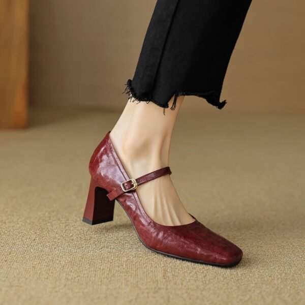 CHIKO Analia Square Toe Chunky Heels Mary Jane Shoes
