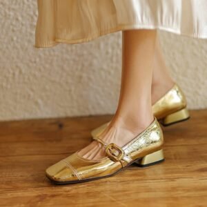 CHIKO Cecelia Square Toe Block Heels Mary Jane Shoes