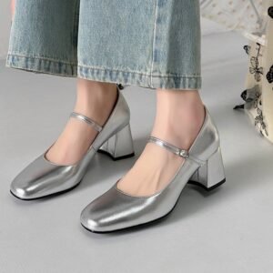 CHIKO Lennox Square Toe Block Heels Mary Jane Shoes