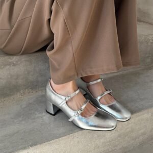 CHIKO Maxine Square Toe Block Heels Mary Jane Shoes