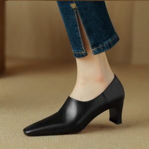 CHIKO Alexis Square Toe Chunky Heels Pumps Shoes