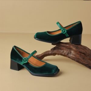CHIKO Alessia Square Toe Block Heels Mary Jane Shoes