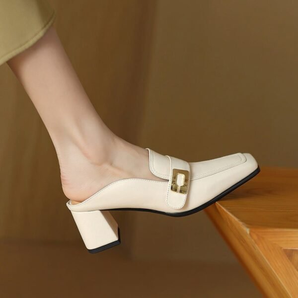 CHIKO Lara Square Toe Block Heels Clogs/Mules Shoes