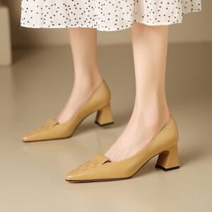 CHIKO Leslie Pointy Toe Block Heels Pumps Shoes