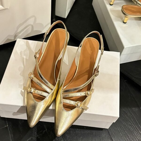 CHIKO Irene Pointy Toe Kitten Heels Slingback Shoes