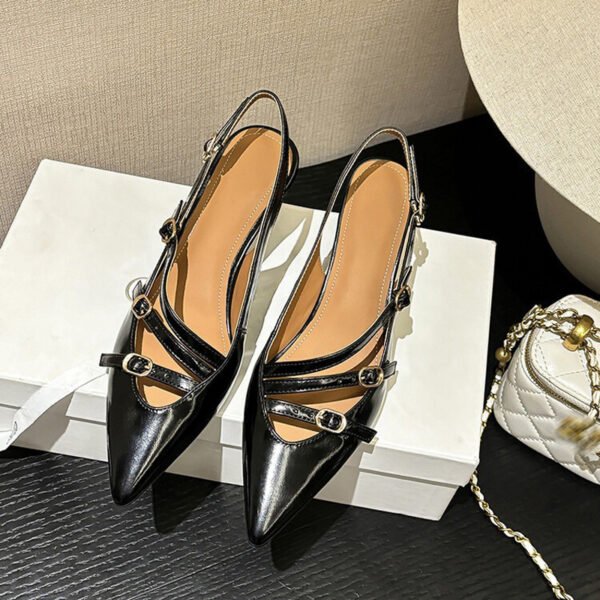 CHIKO Irene Pointy Toe Kitten Heels Slingback Shoes - Image 2