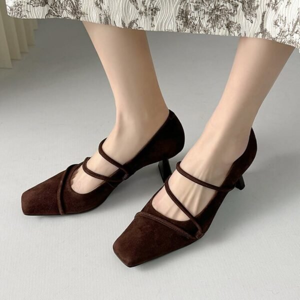 CHIKO Zelda Square Toe Chunky Heels Pumps Shoes
