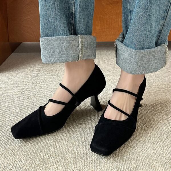 CHIKO Zelda Square Toe Chunky Heels Pumps Shoes - Image 2
