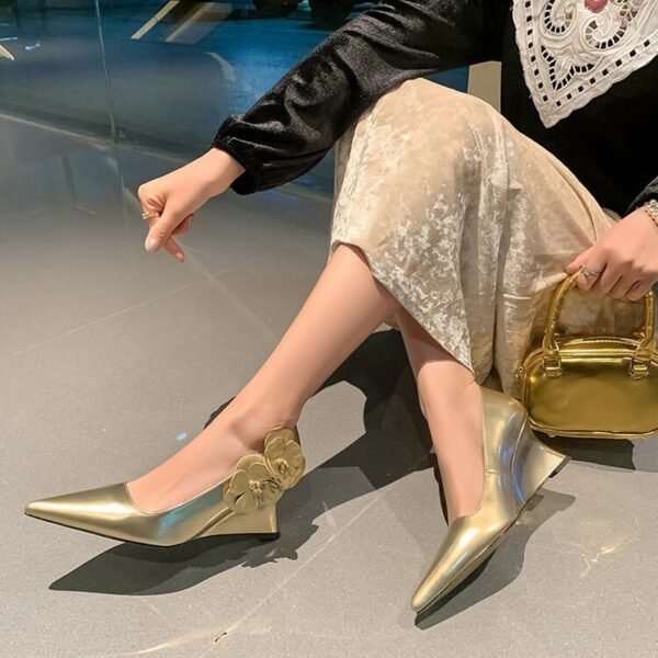 CHIKO Ellianna Pointy Toe Wedge Pumps Shoes - Image 2